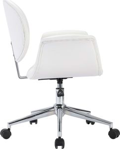 vidaXL Obrotowe krzesło stołowe, białe, obite sztuczną skórą 5