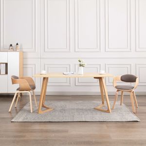 vidaXL Krzesła stołowe, 2 szt., gięte drewno i tkanina w kolorze taupe 1