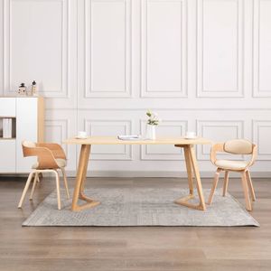 vidaXL Krzesła stołowe, 2 szt., gięte drewno i ekoskóra 1