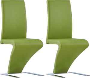 vidaXL Krzesła o zygzakowatej formie, 2 szt., zielone, sztuczna skóra 1