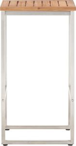 vidaXL Stołki barowe, 4 szt., lite drewno akacjowe i stal nierdzewna 4