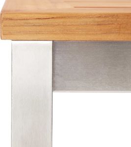 vidaXL Stołki barowe, 4 szt., lite drewno akacjowe i stal nierdzewna 5