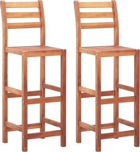 vidaXL Krzesła barowe, 2 szt., lite drewno akacjowe 1