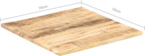 vidaXL Blat stołu, lite drewno mango, 25-27 mm, 70x70 cm 6
