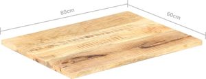 vidaXL Blat stołu, lite drewno mango, 25-27 mm, 80x60 cm 6