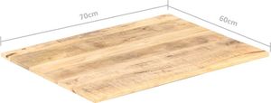 vidaXL Blat stołu, lite drewno mango, 15-16 mm, 70x60 cm 6