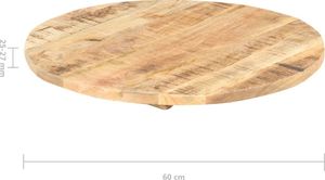 vidaXL Blat stołu, lite drewno mango, okrągły, 25-27 mm, 60 cm 3