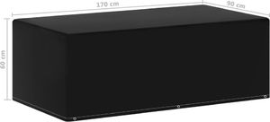 vidaXL Pokrowiec na meble ogrodowe, 6 oczek, 170 x 90 x 60 cm 5