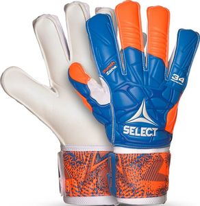 Select Rękawice bramkarskie Select 34 Protection Flat Cut 2019 niebiesko-pomarańczowo-białe 1