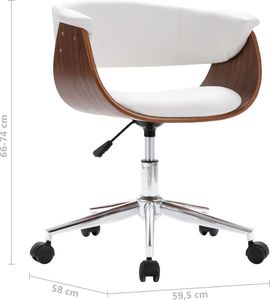 Krzesło biurowe vidaXL Białe 7