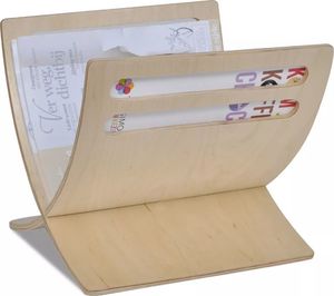 vidaXL VidaXL Drewniany stojak na gazety w naturalnym kolorze 5