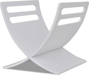 vidaXL VidaXL Drewniany stojak na gazety, biały 2