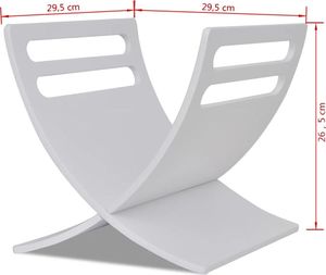 vidaXL VidaXL Drewniany stojak na gazety, biały 7