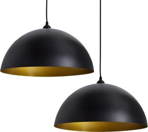 Lampa wisząca vidaXL VidaXL Półokrągłe lampy sufitowe, 2 szt., regulowana długość, czarne 2