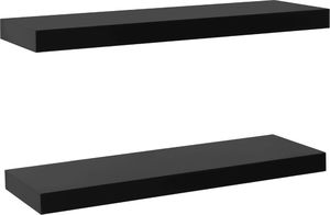 vidaXL VidaXL Wiszące półki ścienne, 2 szt., czarne, 60 x 20 x 3,8 cm 2