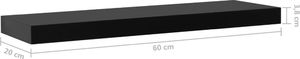 vidaXL VidaXL Wiszące półki ścienne, 2 szt., czarne, 60 x 20 x 3,8 cm 6