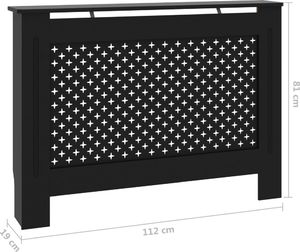 vidaXL VidaXL Osłona na kaloryfer, czarna, 112x19x81 cm, MDF 8