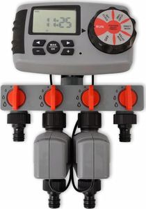 vidaXL Automatyczny sterownik nawadniania, 4 stacje, 3V 2