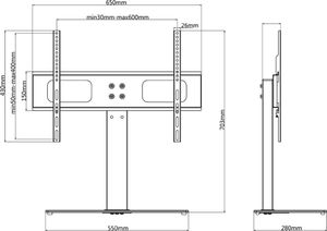 vidaXL Stojak biurkowy 50320 32'' - 70'' 6