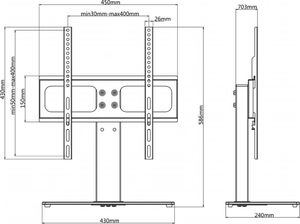 vidaXL Stojak biurkowy 50319 23'' - 55'' 6