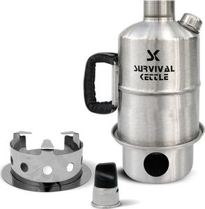 Survival Kettle Stalowa Kuchenka czajnik turystyczny Survival Kettle srebrna - zestaw Uniwersalny 1