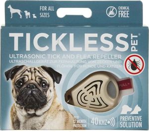 Tickless TickLess ultragarsinis pakabukas nuo erkių ir blusų šunims ir katėms, kreminės spalvos 1