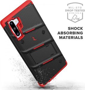 Zizo Zizo Bolt Cover - Pancerne etui Samsung Galaxy Note 10 oraz podstawka uchwyt do paska (Black/Red) 2