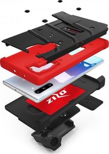 Zizo Zizo Bolt Cover - Pancerne etui Samsung Galaxy Note 10 oraz podstawka uchwyt do paska (Black/Red) 3