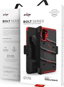 Zizo Zizo Bolt Cover - Pancerne etui Samsung Galaxy Note 10 oraz podstawka uchwyt do paska (Black/Red) 8