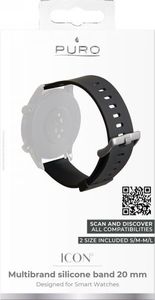 Puro PURO ICON Multibrand Wristband Uniwersalny pasek smartwatch 20 mm (S/M M/L) (czarny) 2