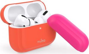 Puro PURO ICON Fluo Case - Etui do Airpods Pro z dodatkową osłonką (Fluo Orange + Fluo Fuchsia Cap) 1