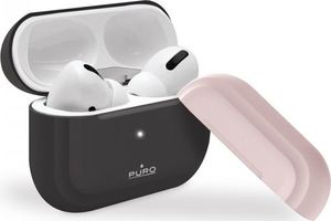 Puro PURO ICON Case - Etui Airpods Pro z dodatkową osłonką (Dark Grey + Dark Grey Cap and Pink Cap) 1