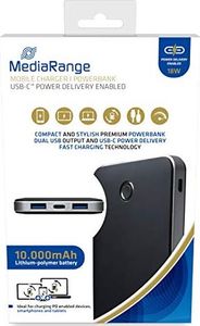Powerbank MediaRange 10000mAh Czarno-srebrny 2