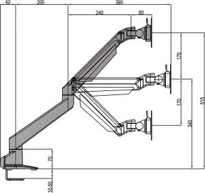 Hagor Uchwyt biurkowy na monitor 15" - 32" M VESA Gas Lift Arm Single HD (7382) 8