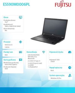 Laptop Fujitsu Lifebook E559 (LKN:E5590M0006PL) 3