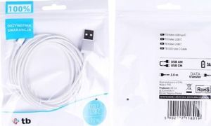 Kabel USB TB Print USB-A - USB-C 2 m Srebrny (AKTBXKUCSBA200V) 5