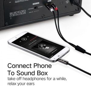 Kabel Ugreen Jack 3.5mm - RCA (Cinch) x2 1.5m czarny (UGR318) 6