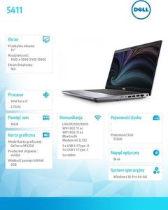Laptop Dell Latitude 5411 (N006L541114EMEA) 3