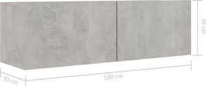 vidaXL Szafka pod TV, szarość betonu, 100x30x30 cm, płyta wiórowa 8