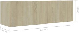 vidaXL Szafka pod TV, dąb sonoma, 100x30x30 cm, płyta wiórowa 8