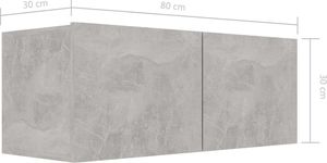 vidaXL Szafka pod TV, szarość betonu, 80x30x30 cm, płyta wiórowa 8