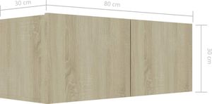 vidaXL Szafka pod TV, dąb sonoma, 80x30x30 cm, płyta wiórowa 8