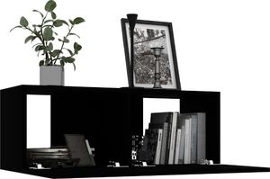 vidaXL Szafka TV, czarna, 80x30x30 cm, płyta wiórowa 3