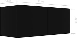 vidaXL Szafka TV, czarna, 80x30x30 cm, płyta wiórowa 8