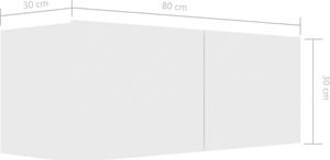 vidaXL Szafka TV, biała, 80x30x30 cm, płyta wiórowa 8