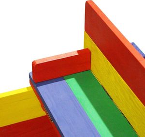 Axi Piaskownica zakrywana z ławeczką Ella Rainbow 100x95 cm A031.010.08 2