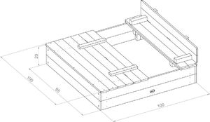 Axi Piaskownica zakrywana z ławeczką Ella Rainbow 100x95 cm A031.010.08 5