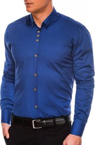 Ombre Koszula męska elegancka z długim rękawem K302 - jasnogranatowa L 1