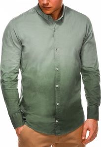 Ombre Koszula męska z długim rękawem K514 - khaki S 1