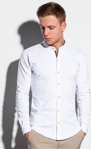 Ombre Koszula męska z długim rękawem K542 - biała L 1